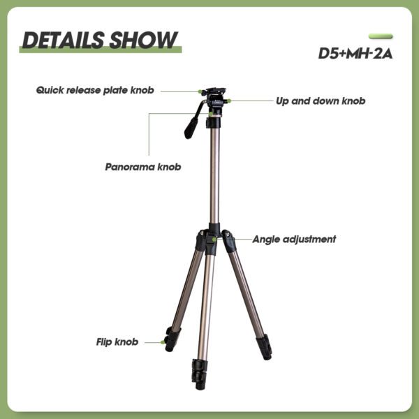D5+MH-2A Compact Video Tripod - 图片 12
