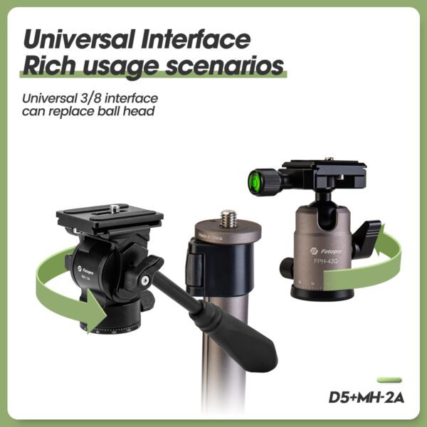 D5+MH-2A Compact Video Tripod - 图片 7