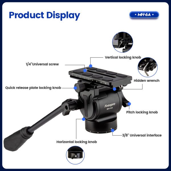 Metal Fluid Video Head MH-6A - 图片 14